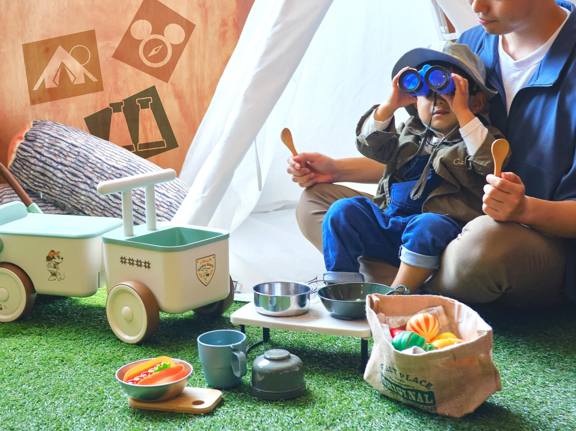 キャンプアイテムやほかのトイになじむ色合いだ