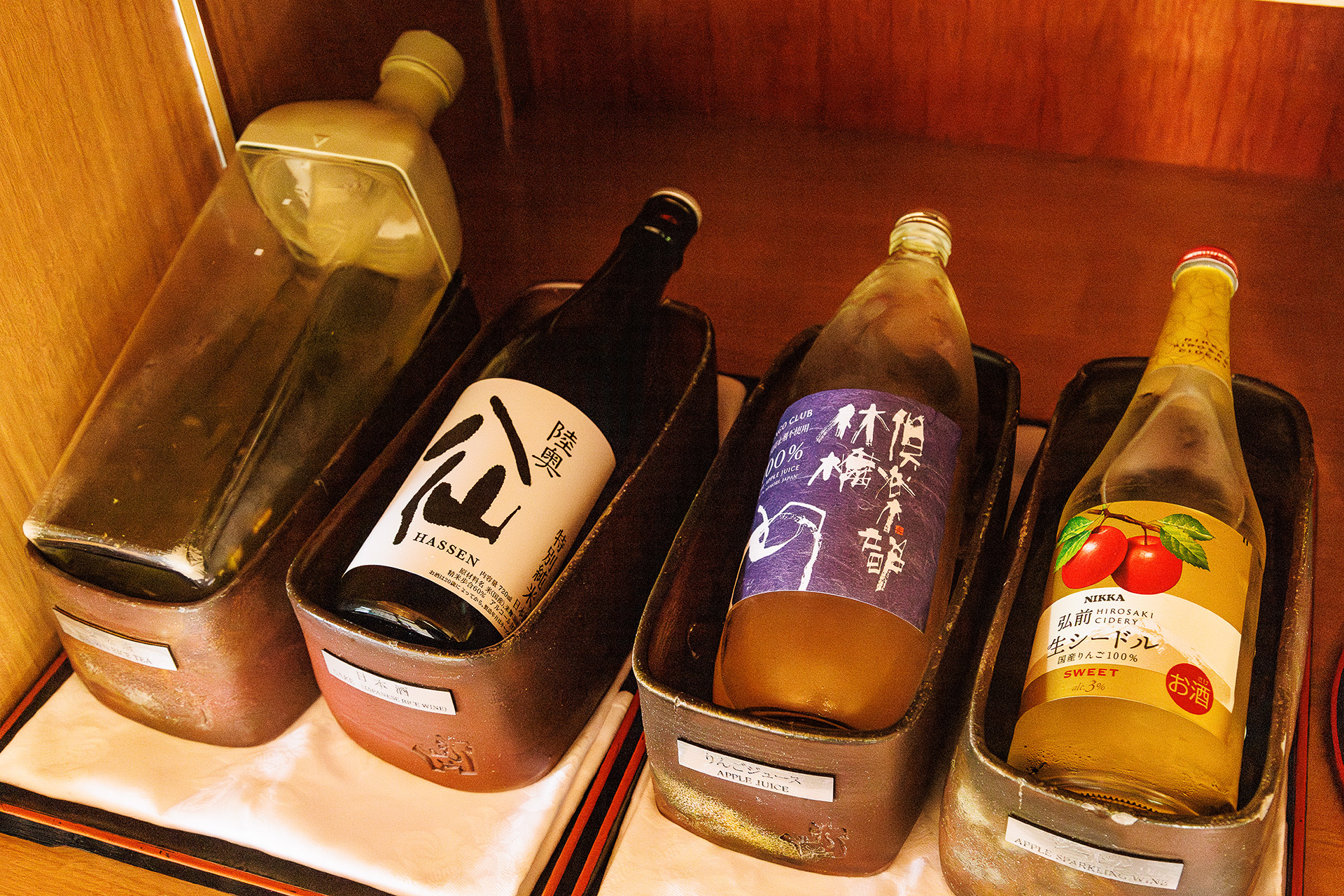 100％りんごジュースやりんごのシードル、日本酒なども