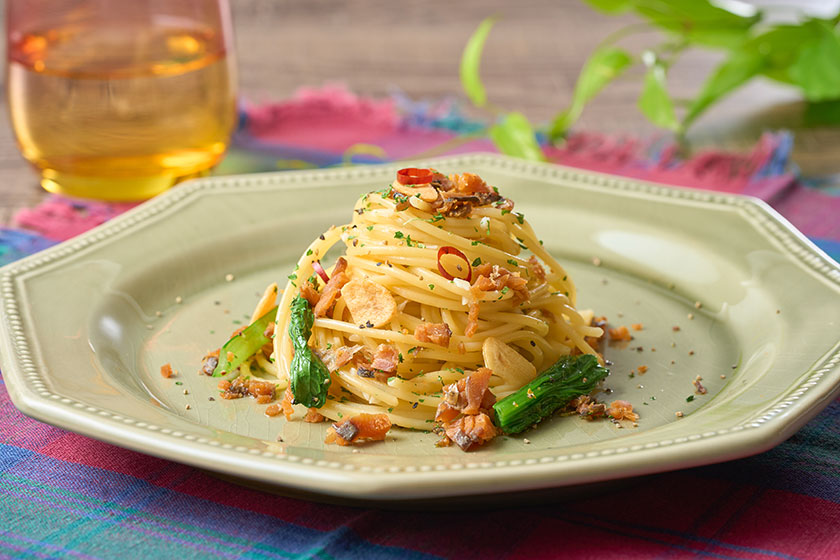 へしこを使った和風ペペロンチーノ（あわら）