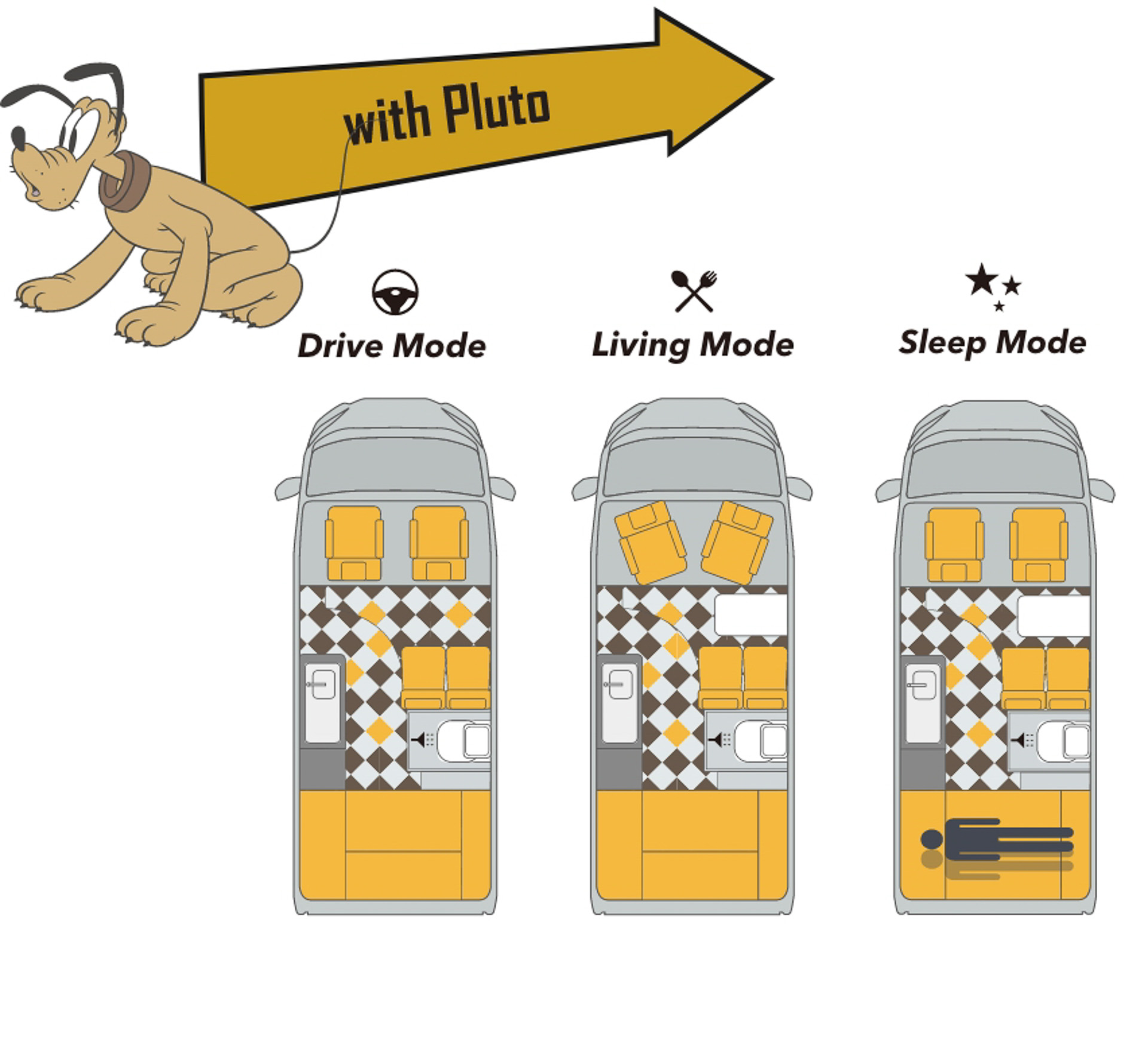 プルートをイメージした内装「with Pluto」