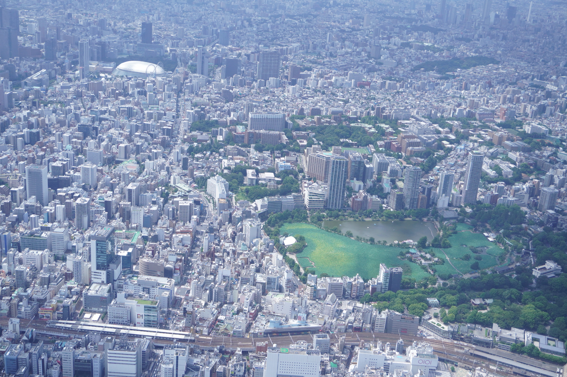 上野恩賜公園と東京ドーム