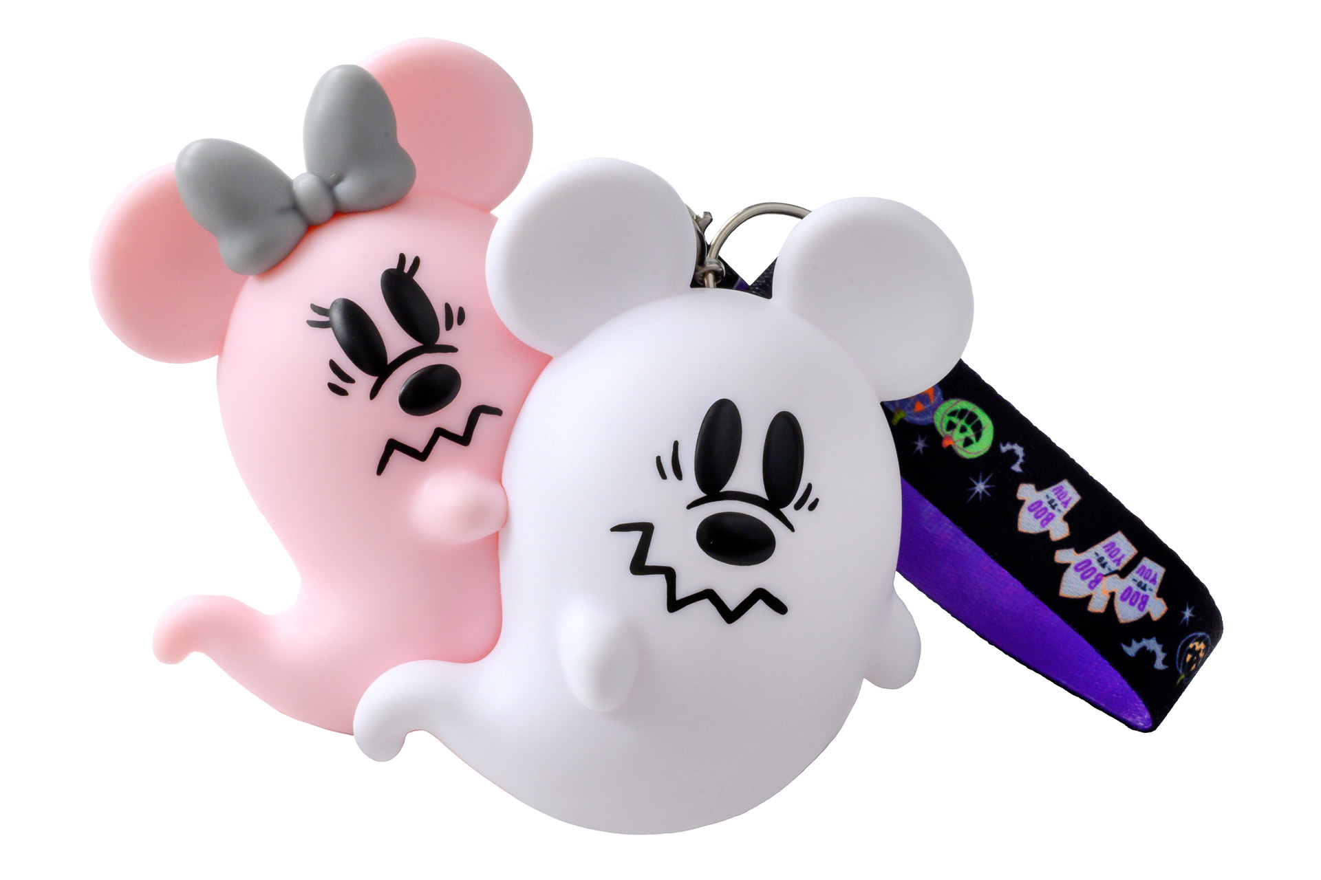 ピンクとホワイトのゴーストがぎゅっとくっついた姿が愛らしいケースだ