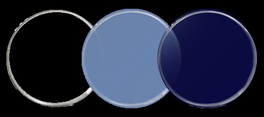 遠近両用調光レンズ「ブルー」