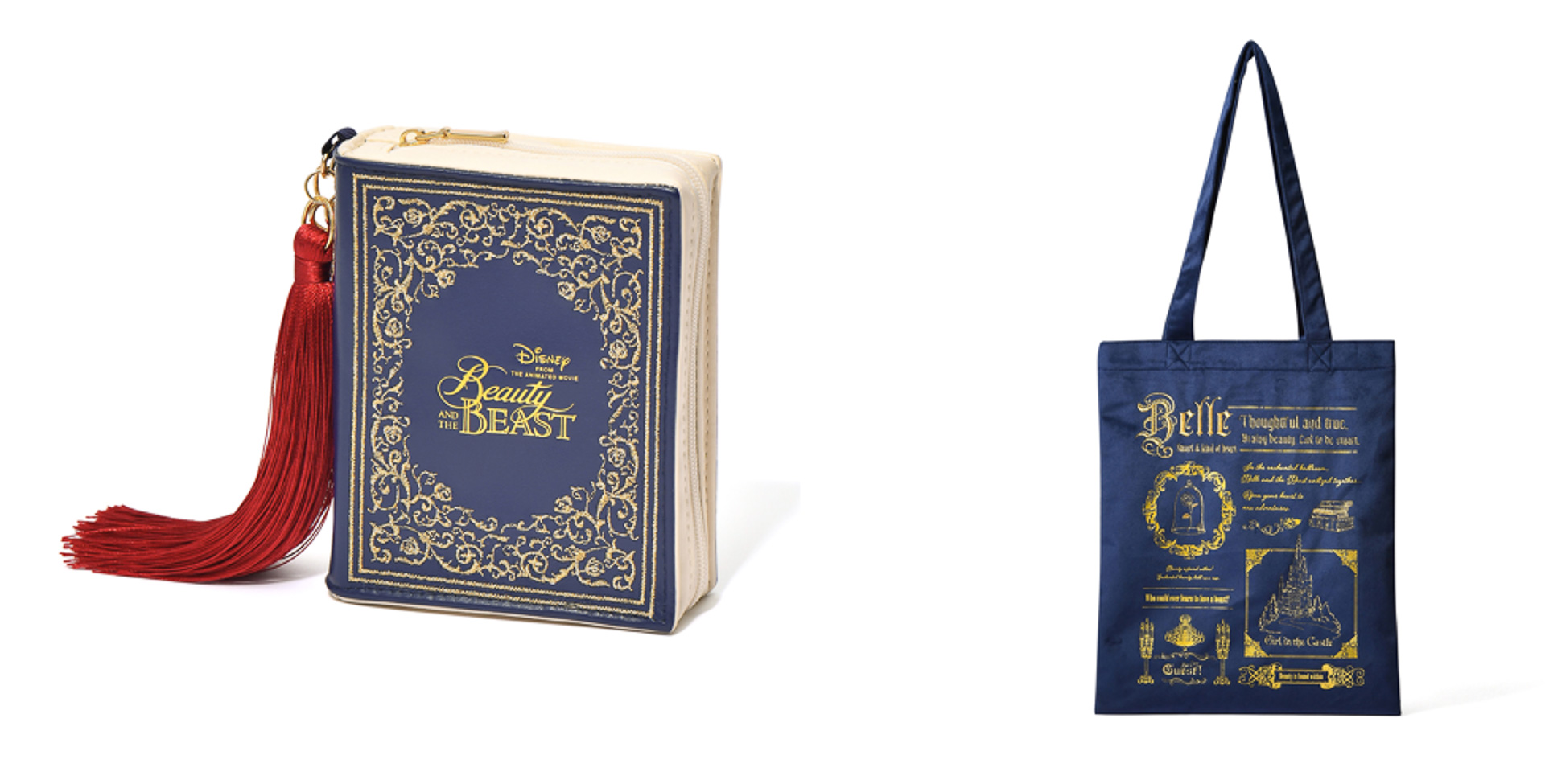 「美女と野獣/ミニポーチ」（2200円）、「トートバッグ」（3300円）