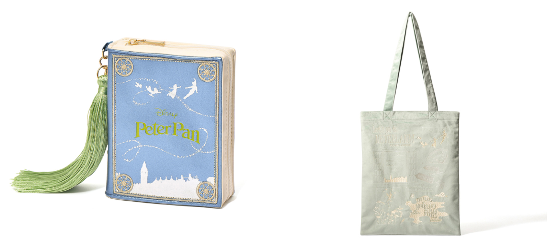 「ピーター・パン/ミニポーチ」（2200円）、「トートバッグ」（3000円）