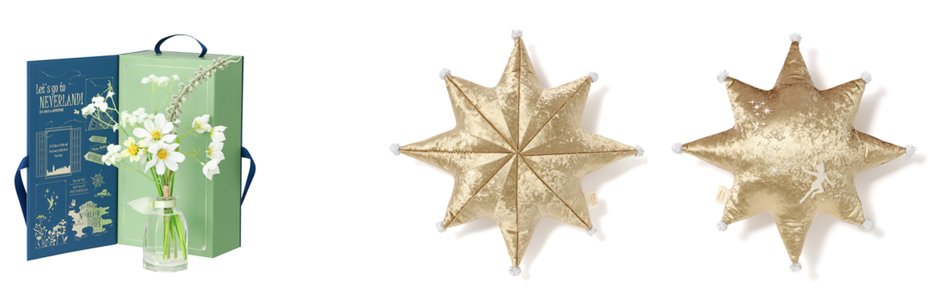 「ピーター・パン/フレグランスディフューザー」（4900円）、「クッション」（4500円）