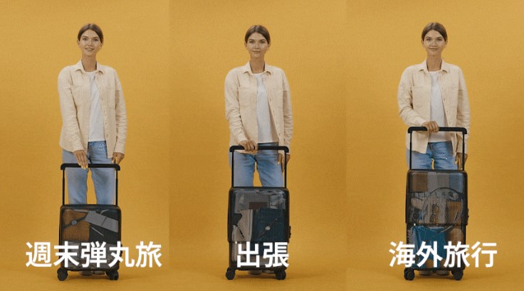 3つのサイズに伸縮可能