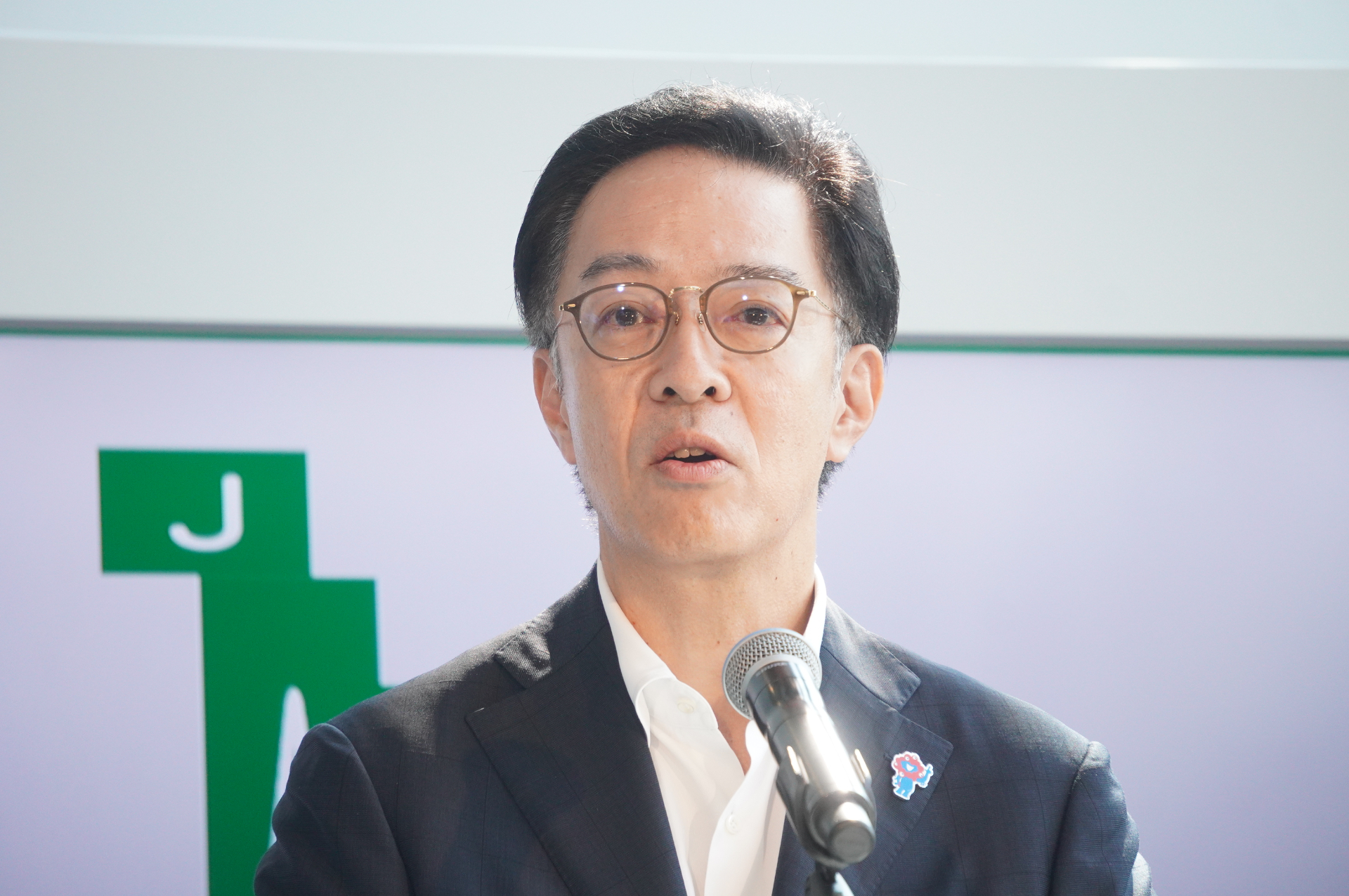 グラングリーン大阪開発事業者で、オリックス不動産株式会社 専務執行役員および一般社団法人コ・クリエーションジェネレーター 代表理事を務める髙橋豊典氏。「いよいよこの場所から新しい挑戦が始まります。共催者のうめきた未来イノベーション機構（U-FINO）とともに盛り上げていきたい」