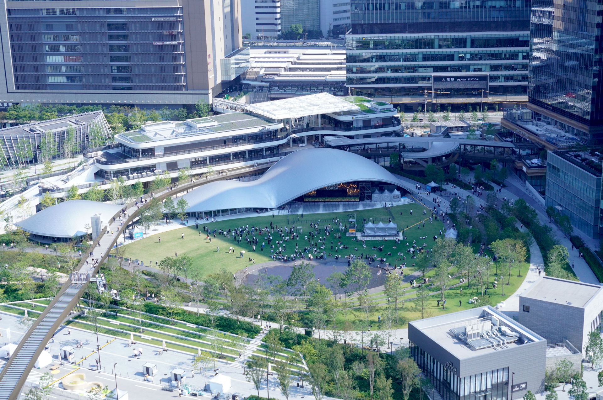 9月6日の先行まちびらきで全面開園したうめきた公園の南街区側「サウスパーク」