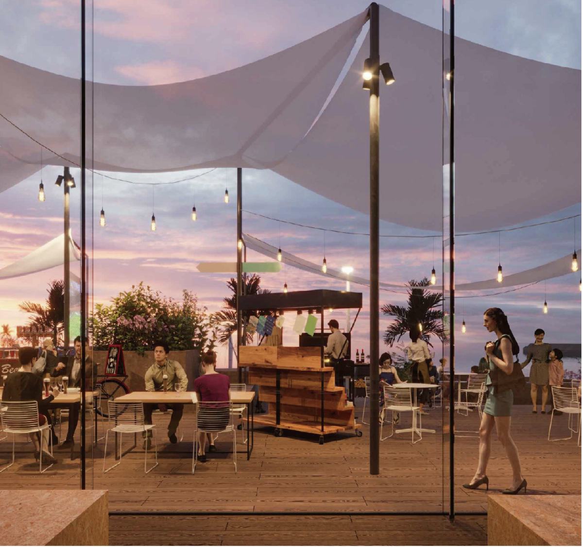 シーサイドテラスや客室から旧堺港を一望できるという