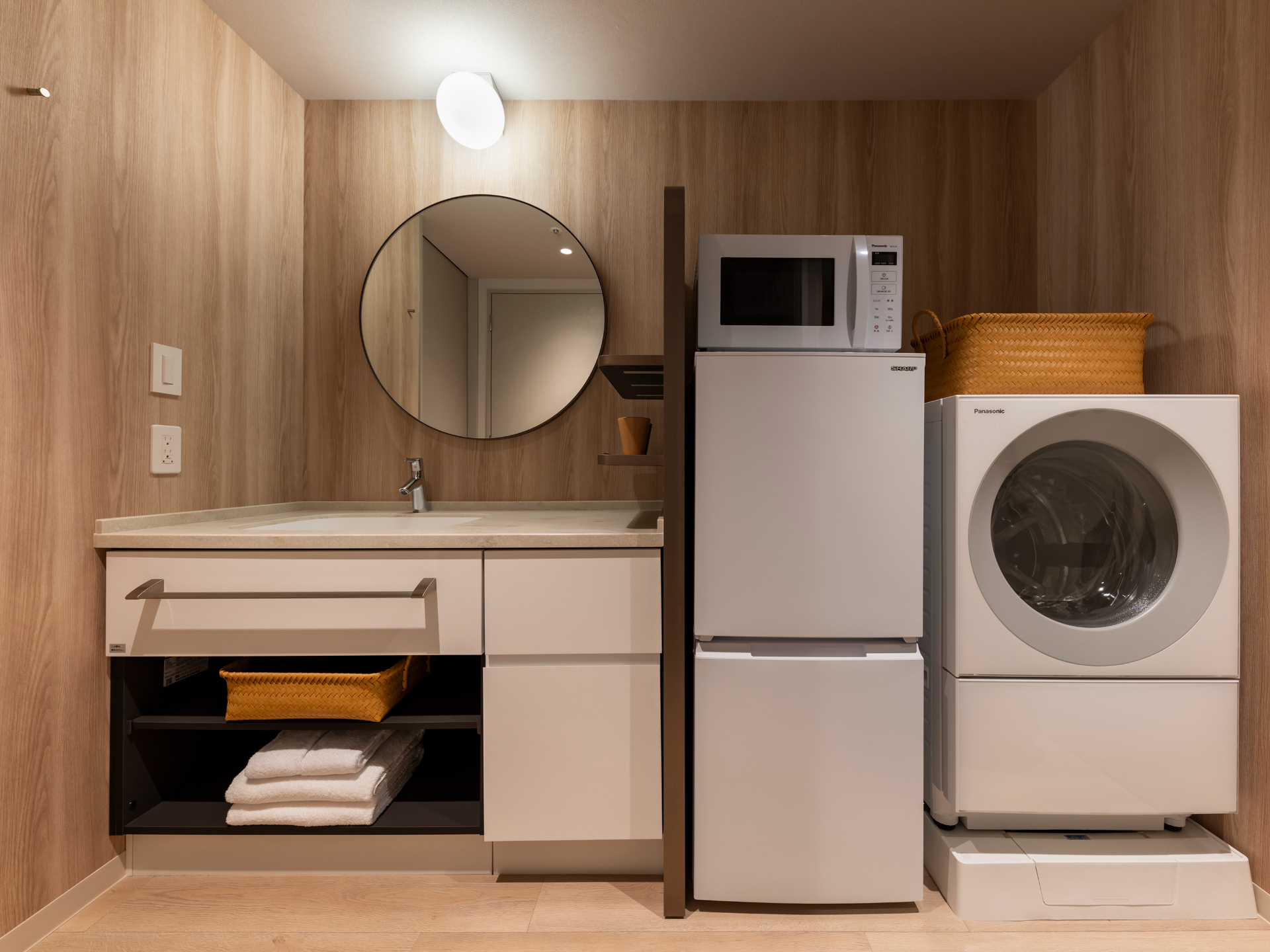 洗濯乾燥機・電子レンジ・冷凍冷蔵庫を全183室に備え、連泊ニーズに対応