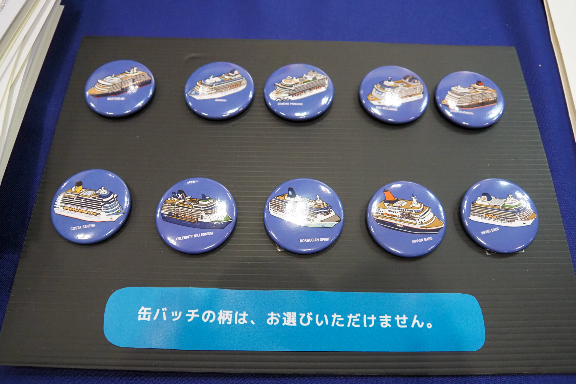 PUNIP cruisesさんのイラスト入り紙袋と缶バッジを用意