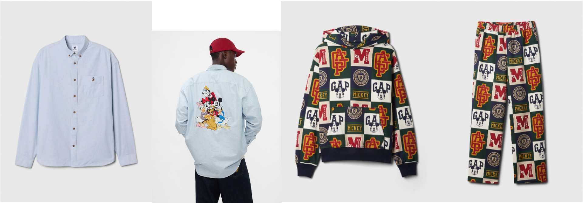 「オックスフォードシャツ」（1万2900円）、「Gapロゴ フーディー」（1万2900円）ほか