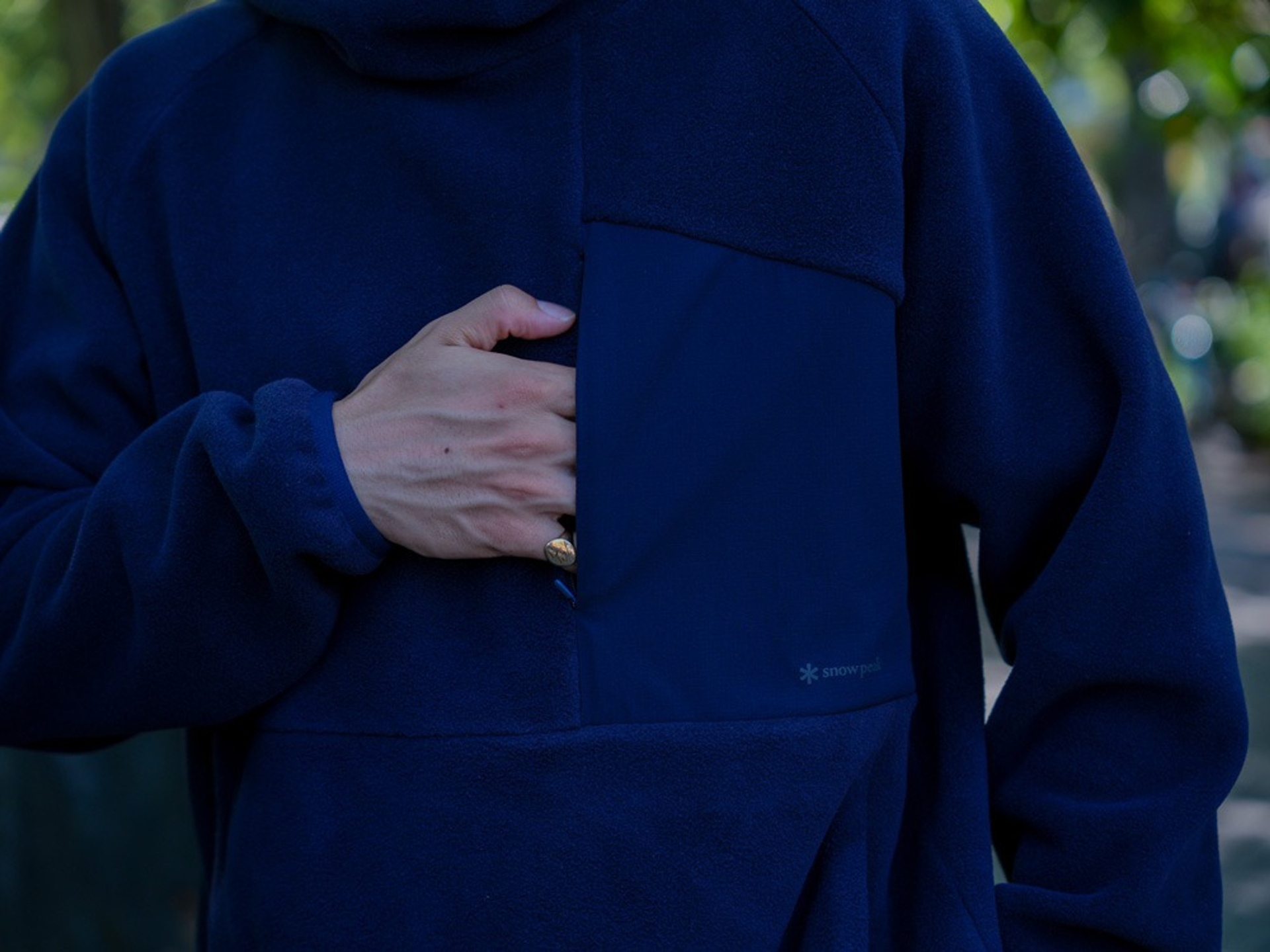 Double Face Fleece Hoodie Navy