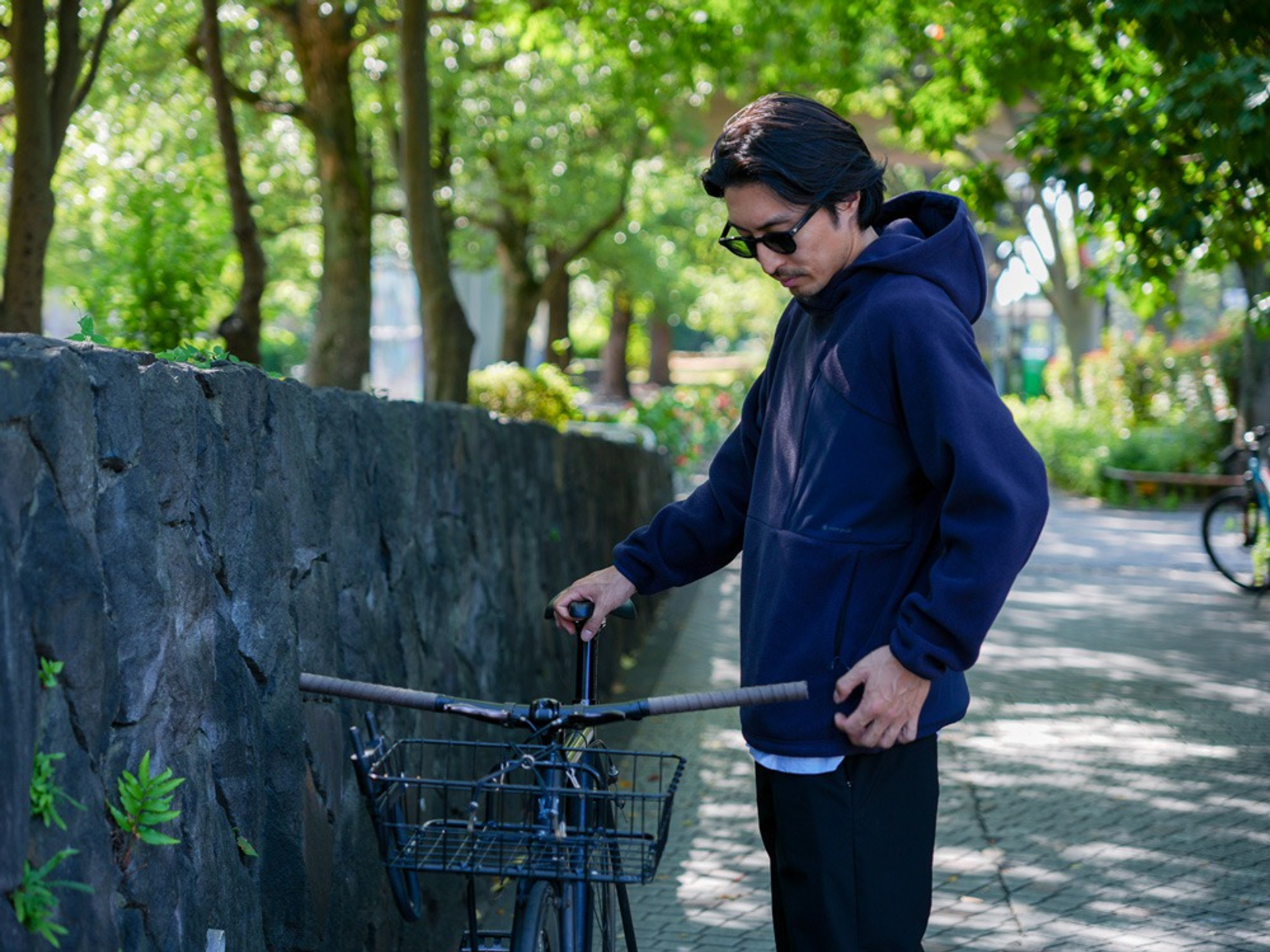 Double Face Fleece Hoodie Navy