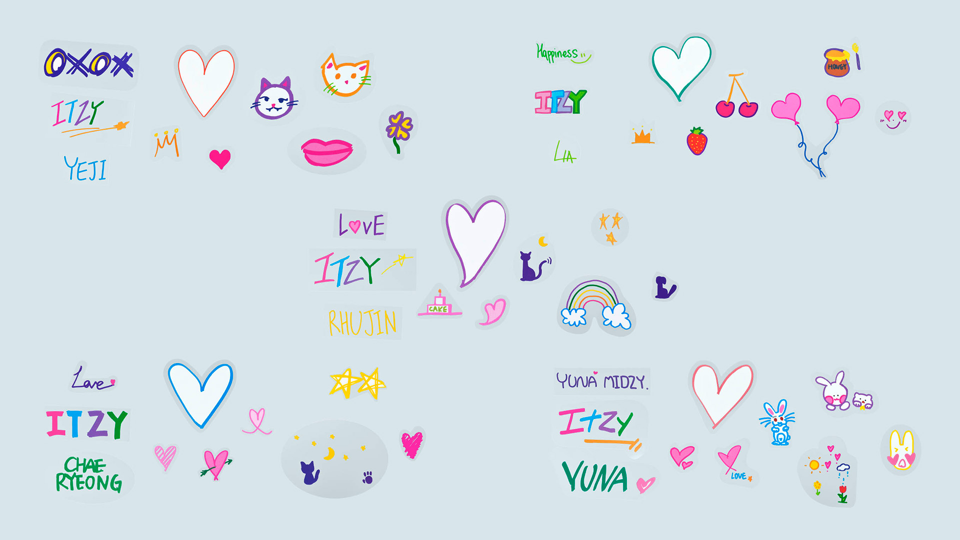 メンバー描き下ろしのイラストを使用したステッカー