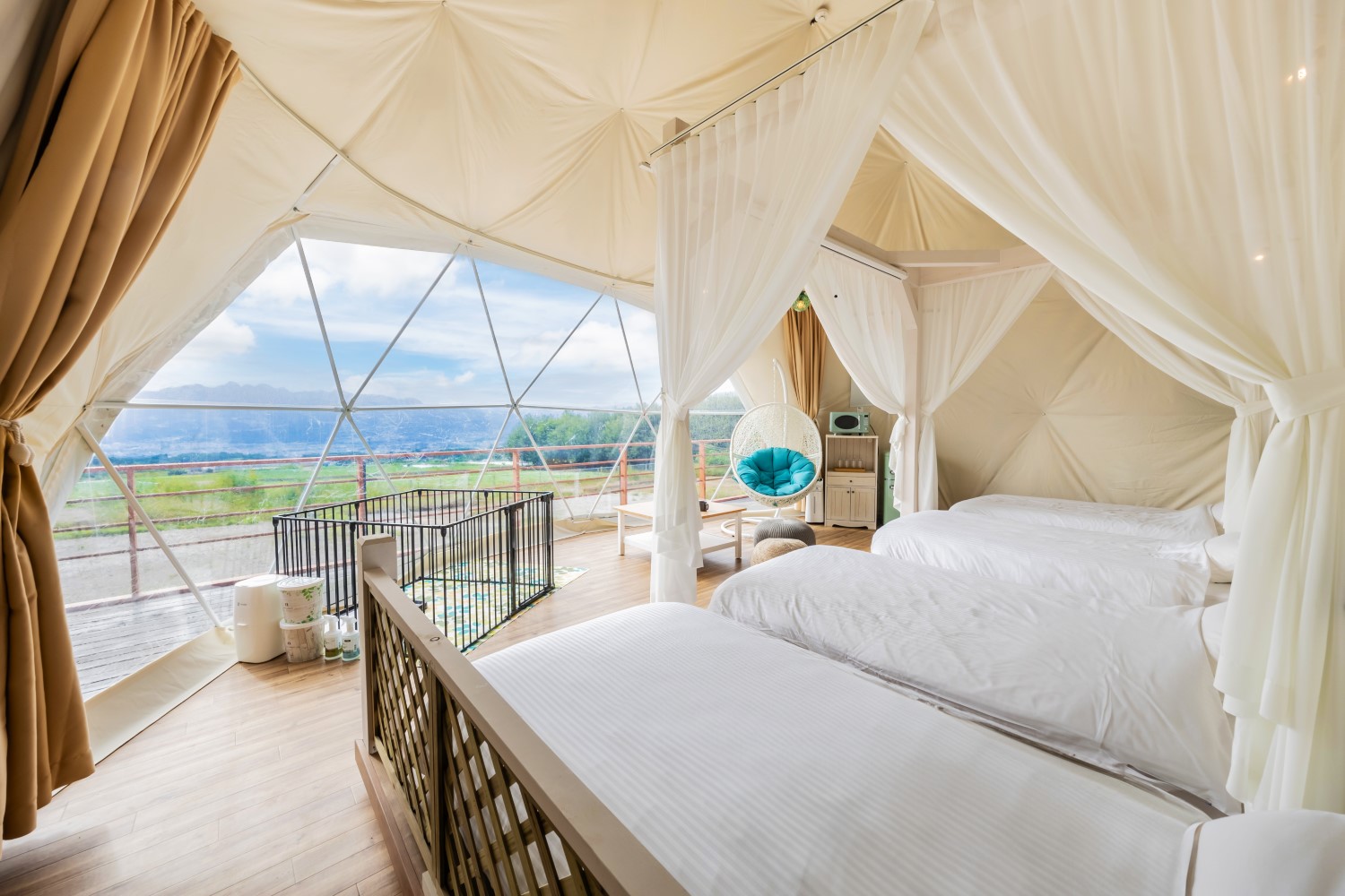 専用ドッグランや洗い場を完備するほか、わんちゃんアメニティも充実