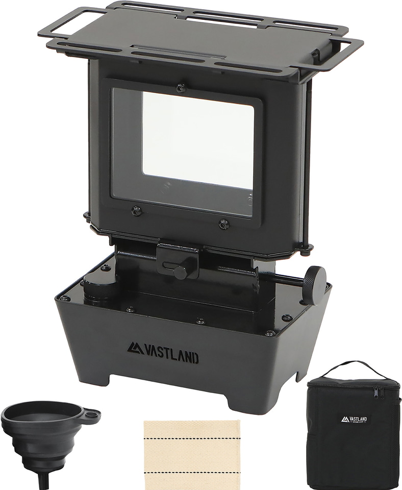 VASTLAND、オールブラックで無骨なデザインの卓上暖炉「アイロン