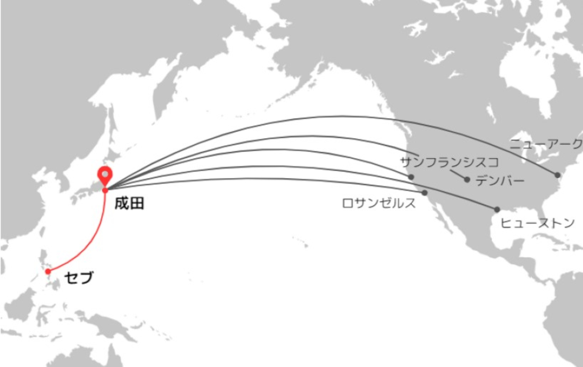 新規就航の成田～セブ線は北米路線との接続がスムーズなダイヤになっている