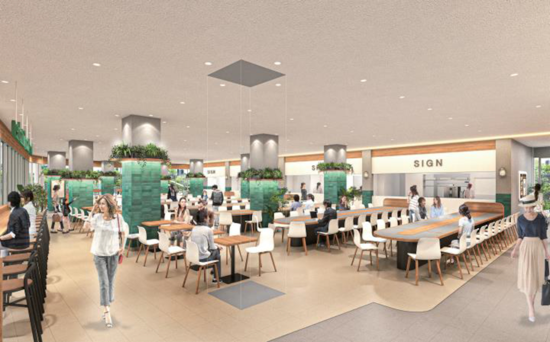 2階に都市型フードコート