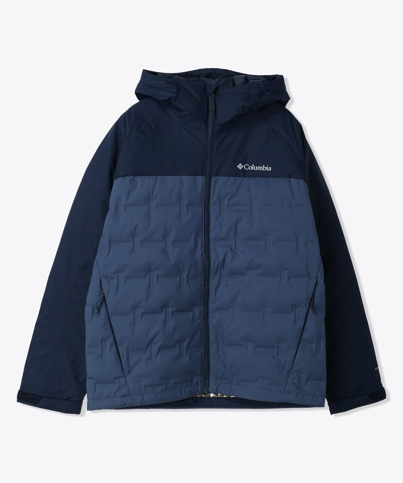 Columbia ダウンジャケット フード付き ダークブルー オムニヒート xl