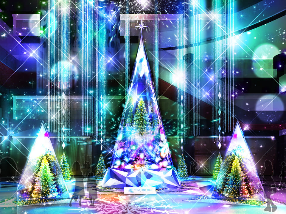 グランフロント大阪」に万華鏡のような巨大クリスマスツリー