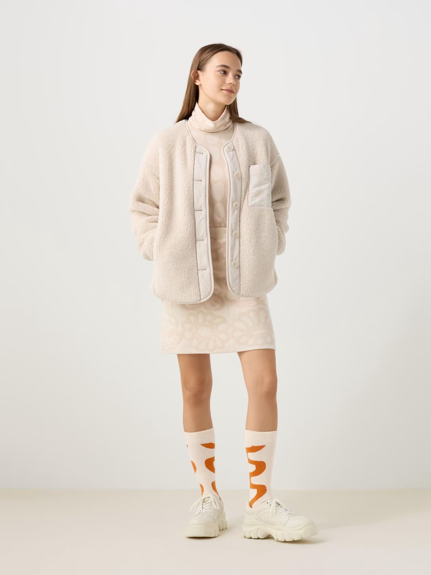 フリースカーディガン