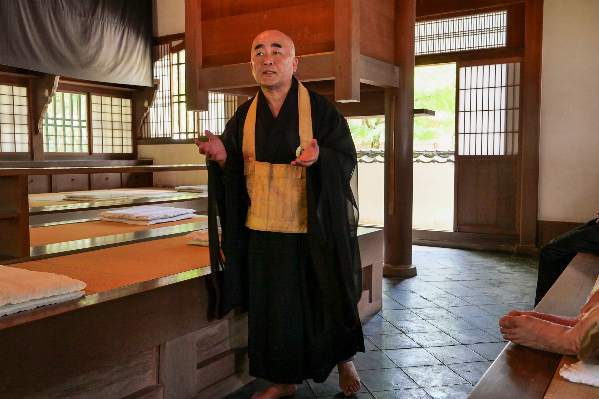 座禅修行と同時に、神田総長の説法も心に染み渡った