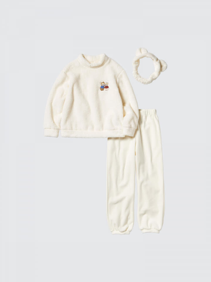 UNIQLO mofusand ファーリーフリースセット Ｌサイズ2点セット ユニクロ、くまにゃん耳付き「mofusand」本日発売。全身ふわふわ