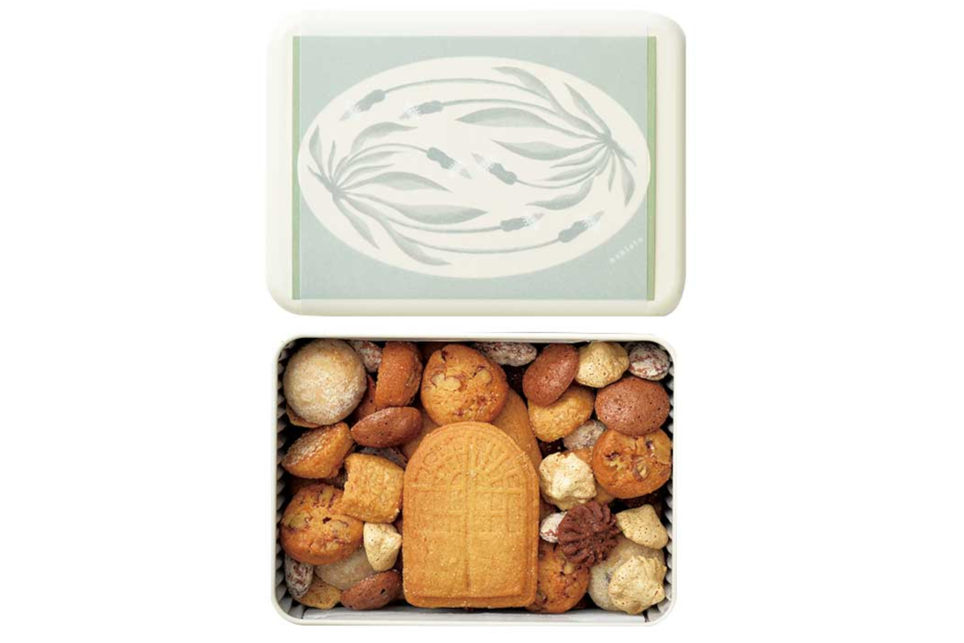 小田急先行発売、焼き菓子店 アシアト「Ashiatoのクッキー缶」（8種180g入り3240円）