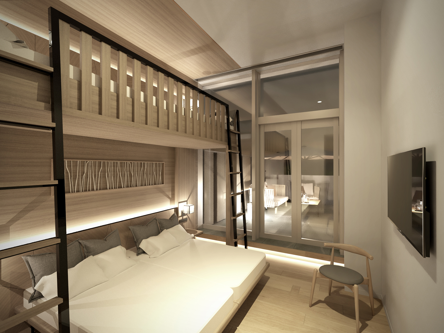 テラス2段ベッド付ツイン/テラス付コーナージュニアスイート