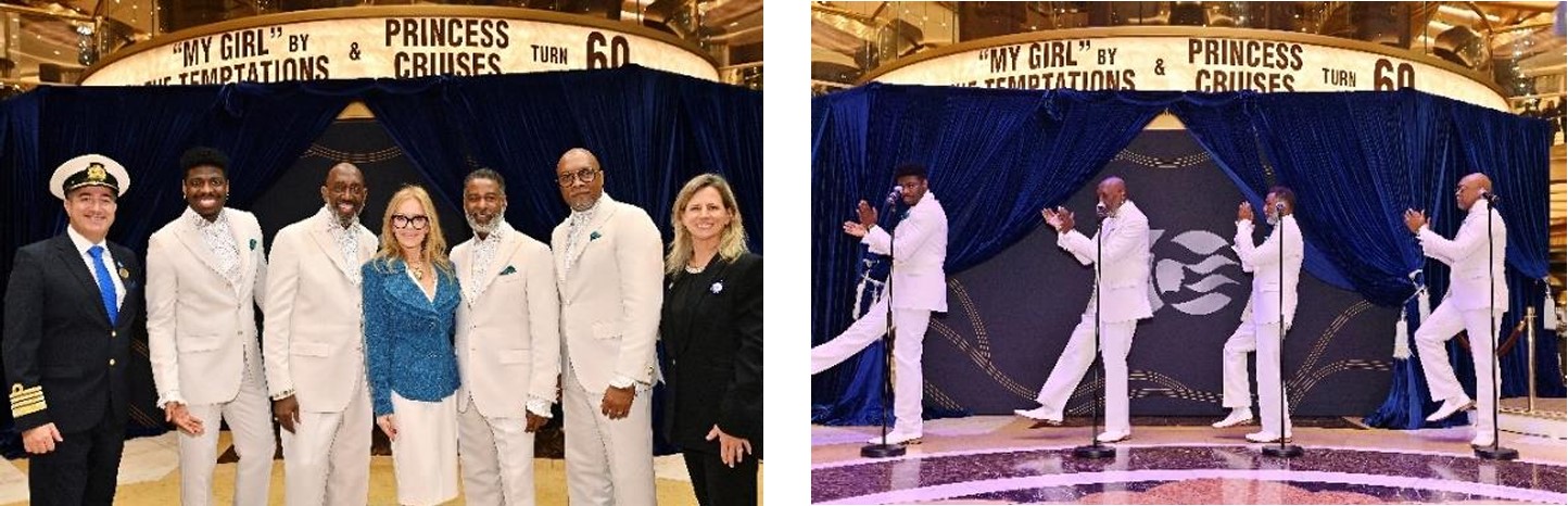 記念クルーズ発表イベントでは、テンプテーションズがディスカバリー・プリンセスの船上で生演奏を行なった