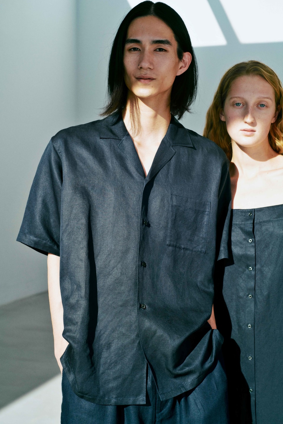 MUJILabo リネンシルク開襟半袖シャツ ネイビー　Lサイズ MUJILabo リネンシルク開襟半袖シャツ ネイビー Lサイズ MUJILabo