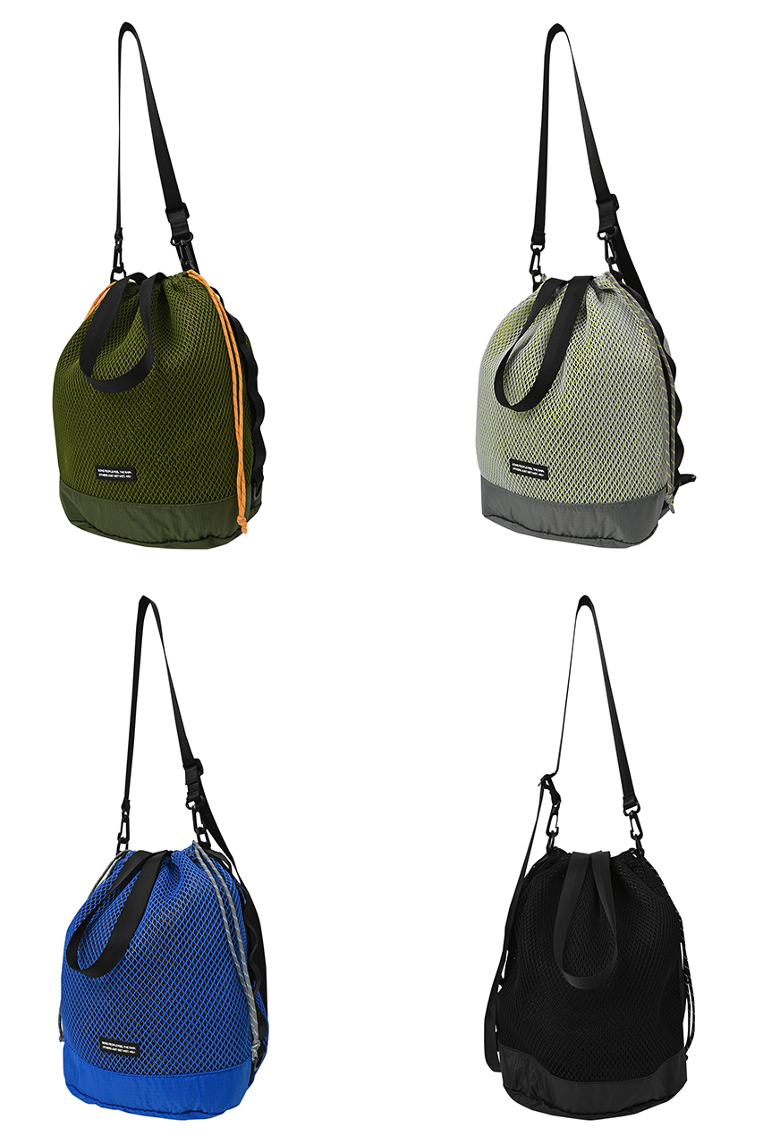 Wメッシュドローストリングショルダー