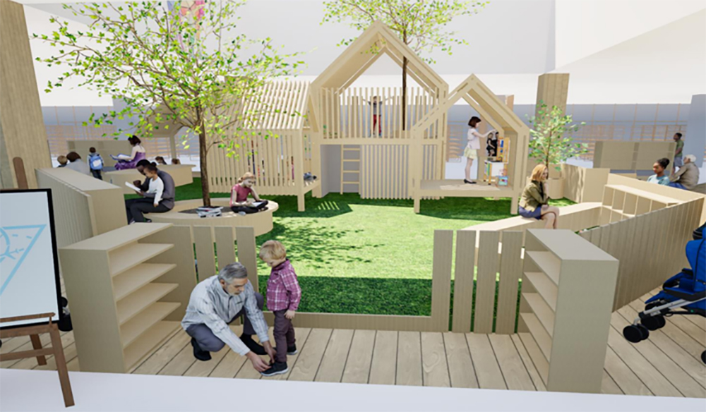 店内中央の集いの場