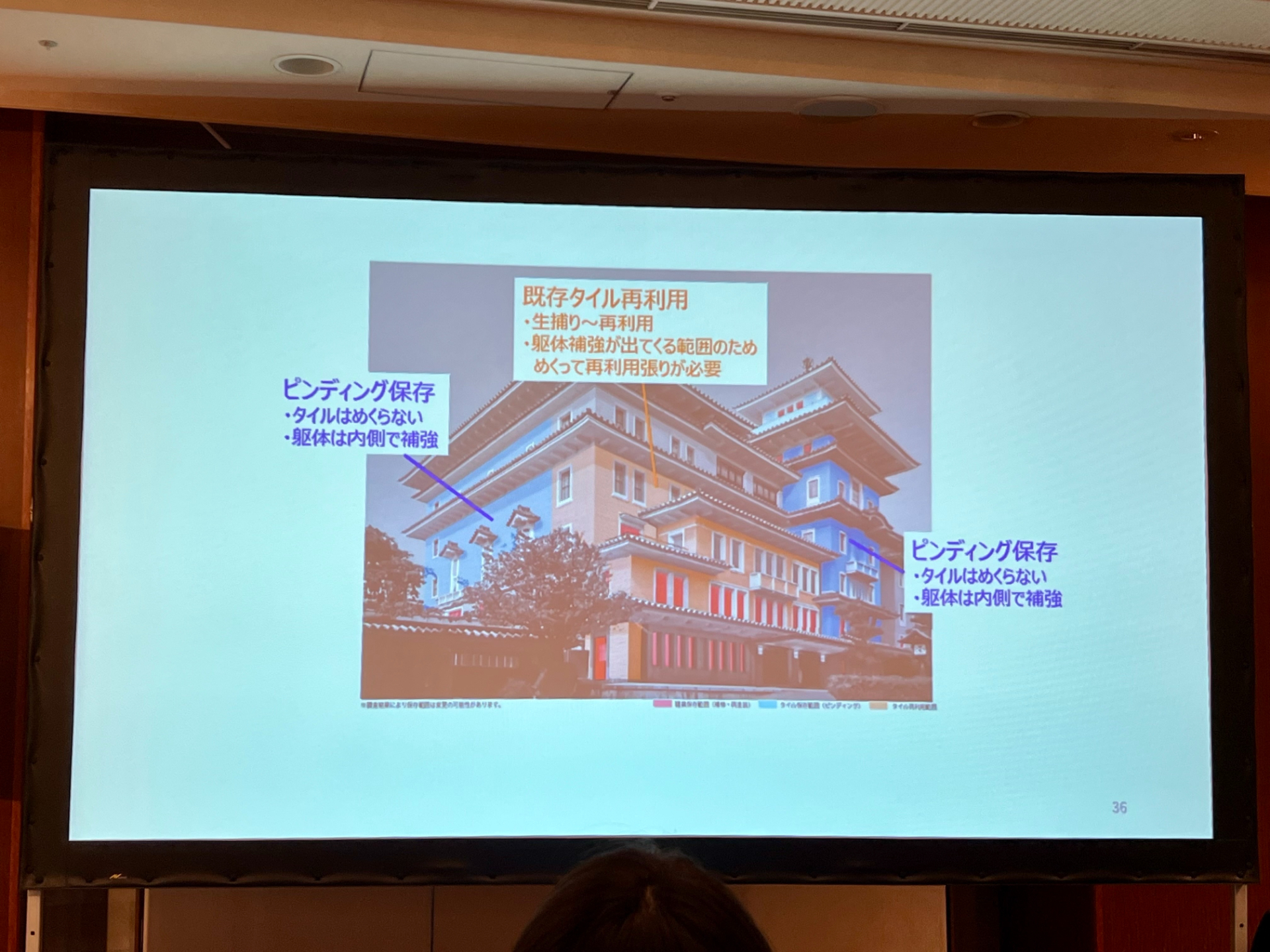 南西面の壁を耐震補強しながら保存する