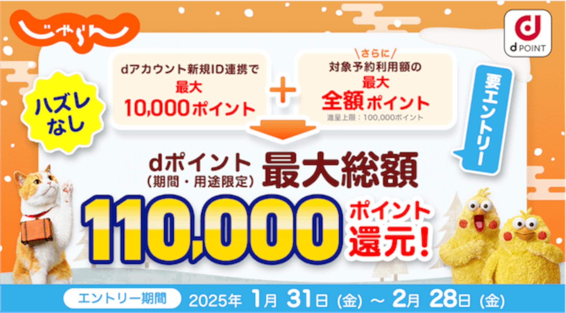 「じゃらんnetで最大総額11万ポイント還元キャンペーン」実施