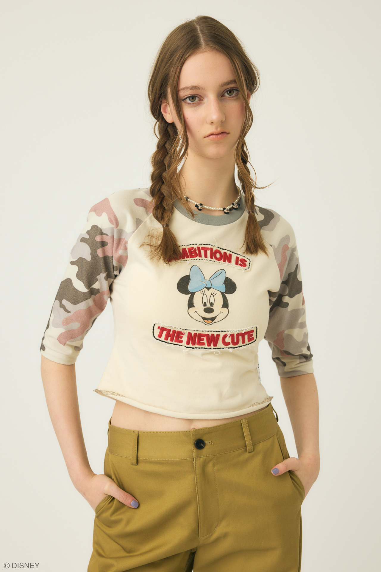 「MD PATCHED ラグランTシャツ/MINNIE」（9460円）