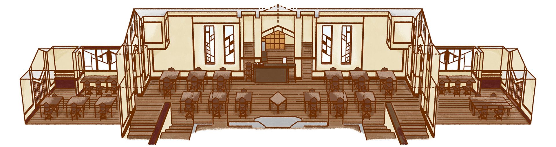 特徴的な建築10軒はイラストを掲載