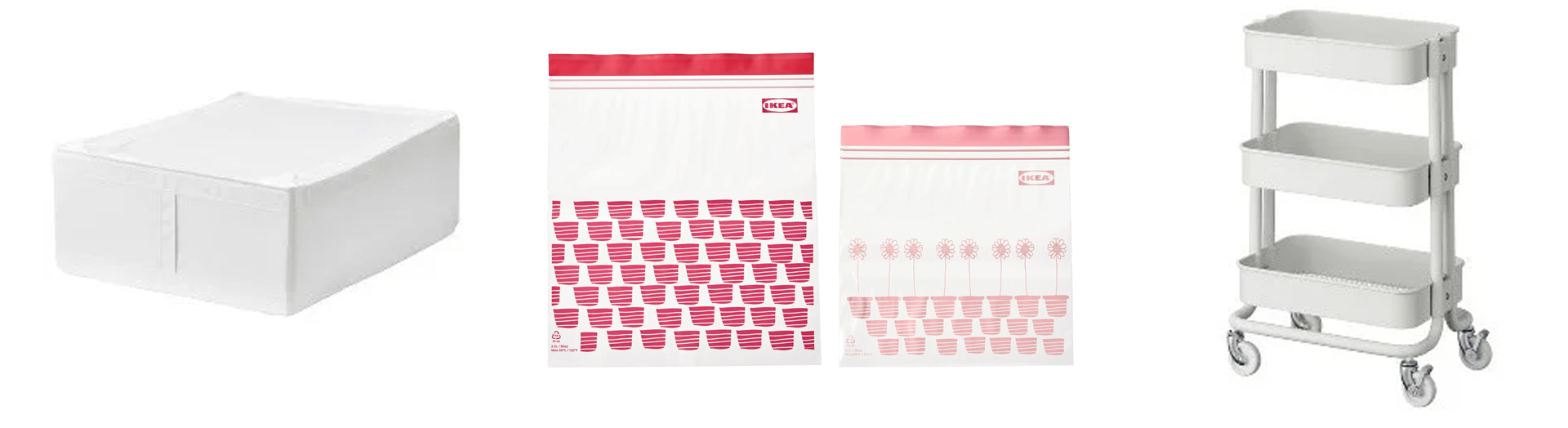 あべのキューズモールのポップアップストアでのお勧め商品。左からスクッブ、イースタード、ロースコグ