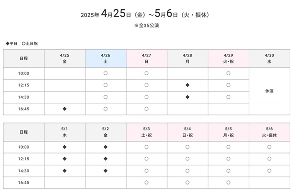 公演スケジュール