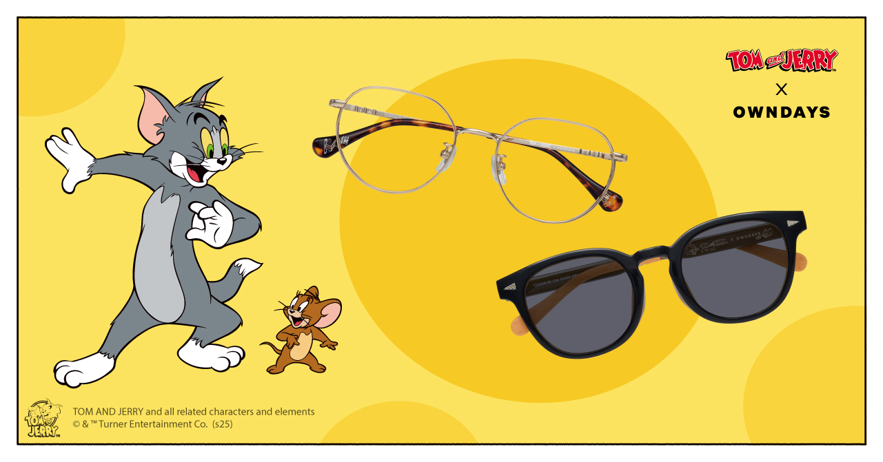 初コラボ「TOM and JERRY×OWNDAYS」は全4モデル各2色を展開