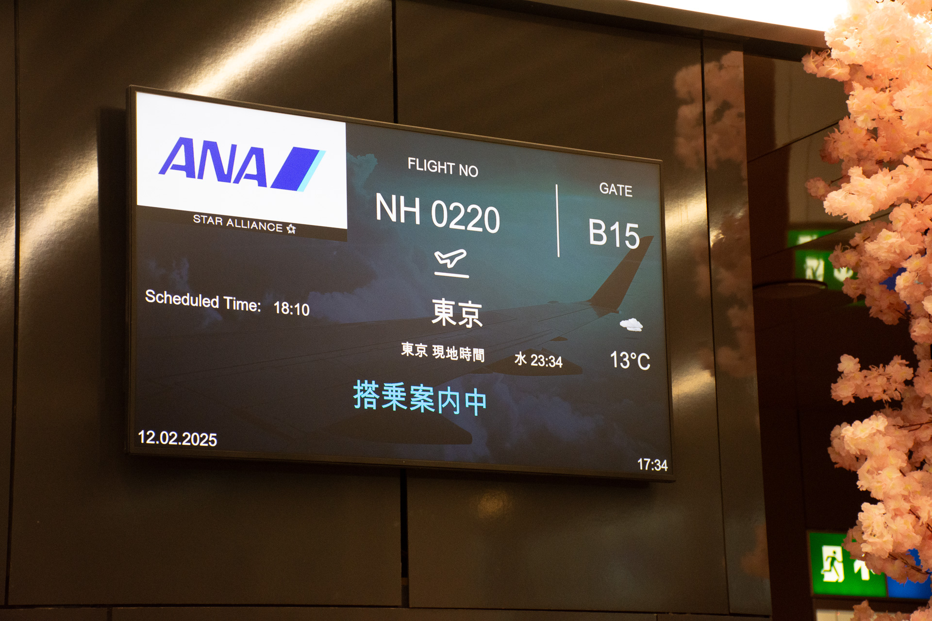 折り返しのイスタンブール発NH220便