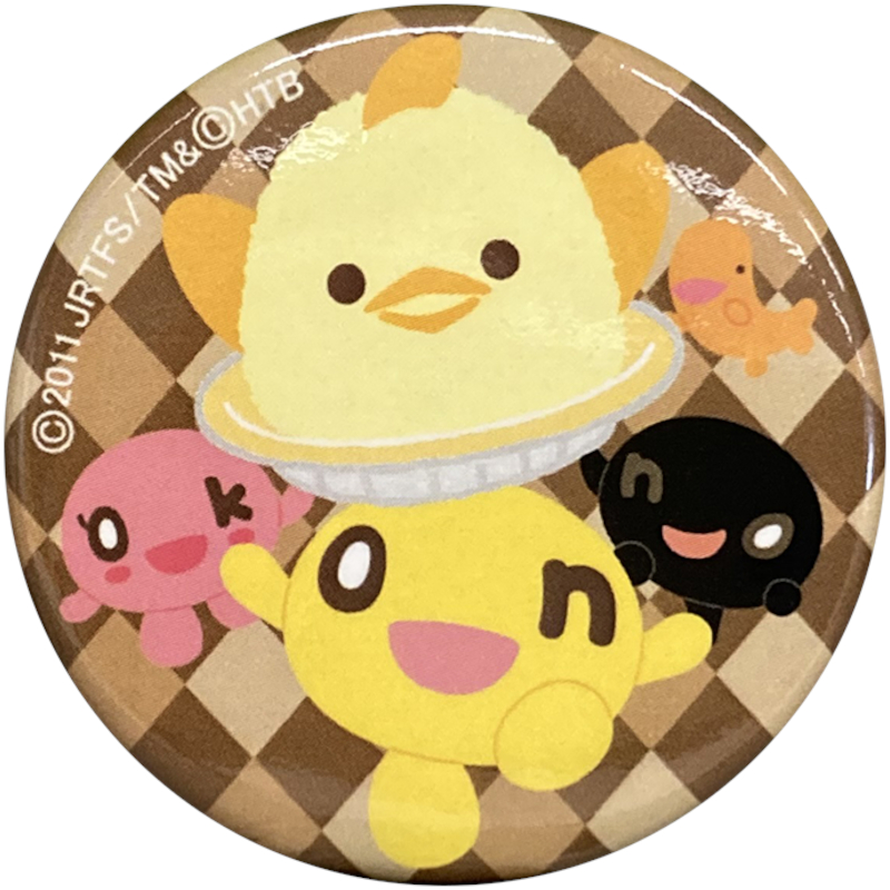 ぴよりん×onちゃん 缶バッジ2025 &copy;2011 JRTFS/TM&&copy;HTB