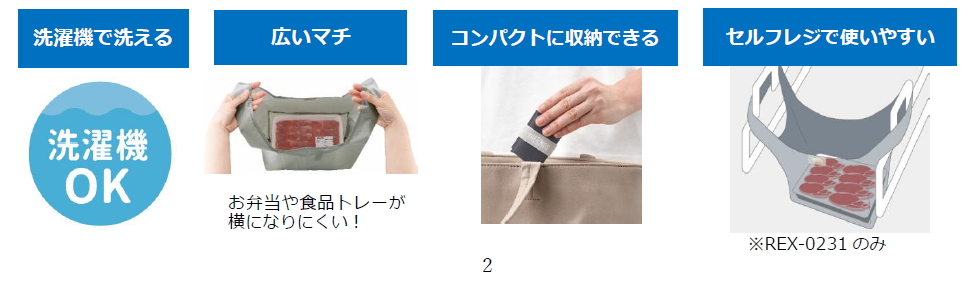 「REX-0101」左からチャコール、ライトベージュ、ライトパープル