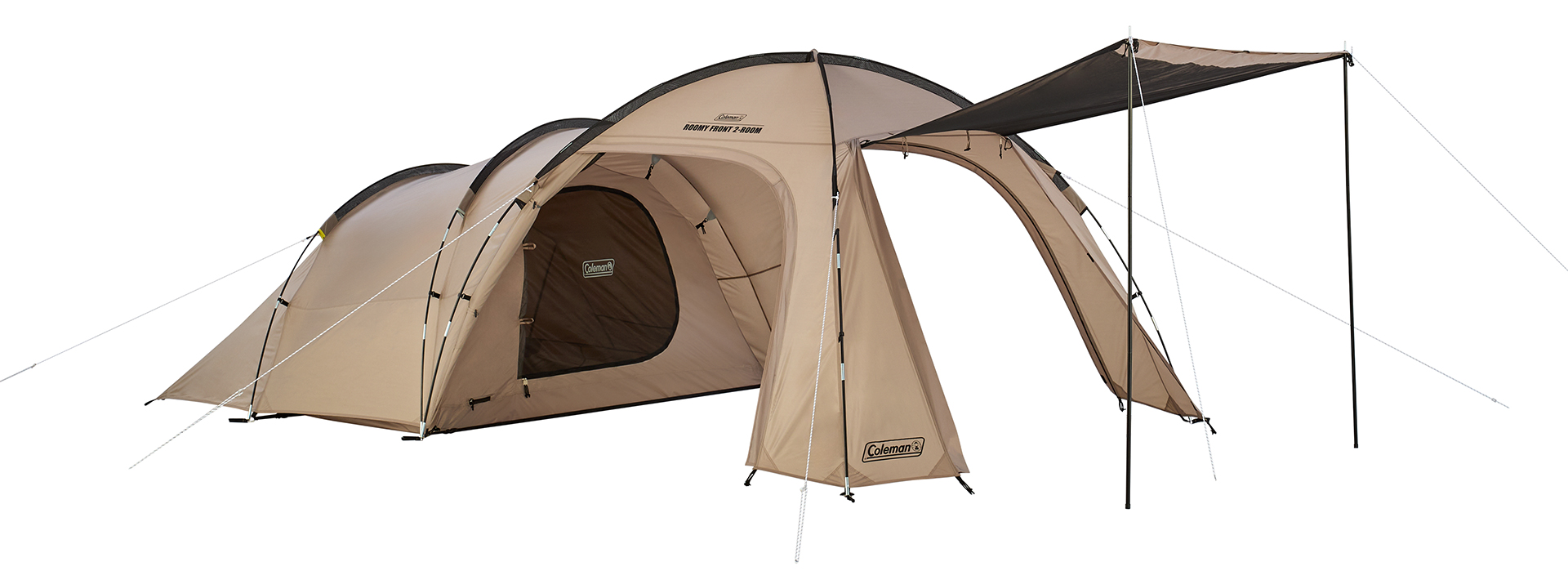 キャノピーポールでフロントパネルを跳ね上げると空間の拡張も