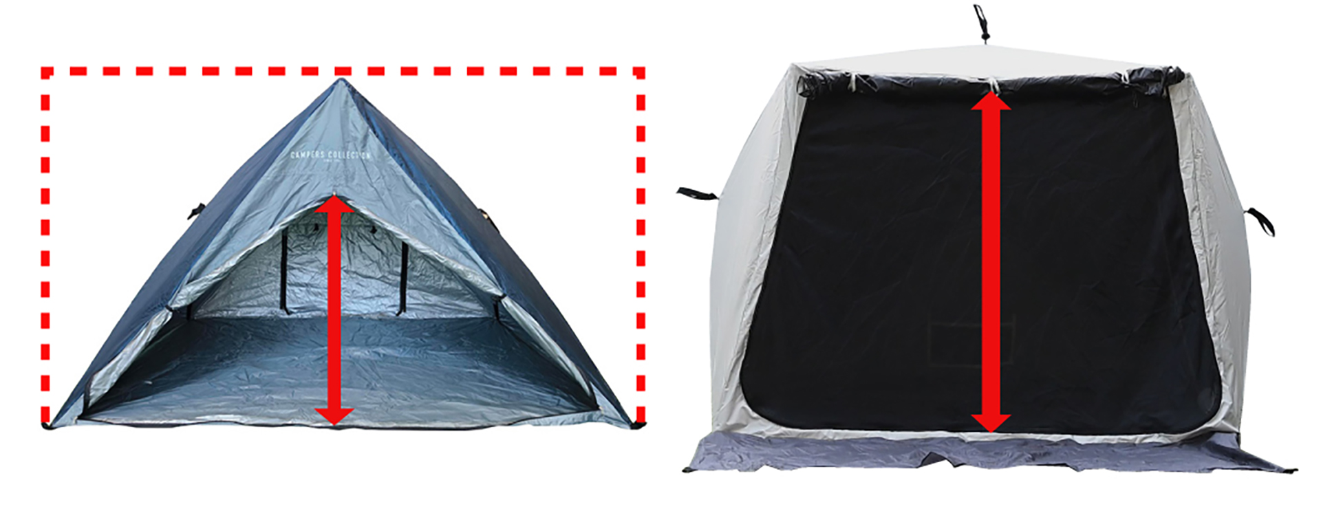 スクエア型の入口で高さを確保