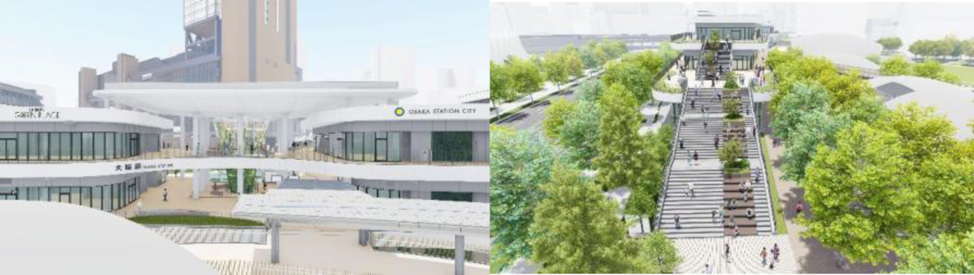 うめきたグリーンプレイスには、休憩や待ち合わせに使える緑豊かな広場も誕生