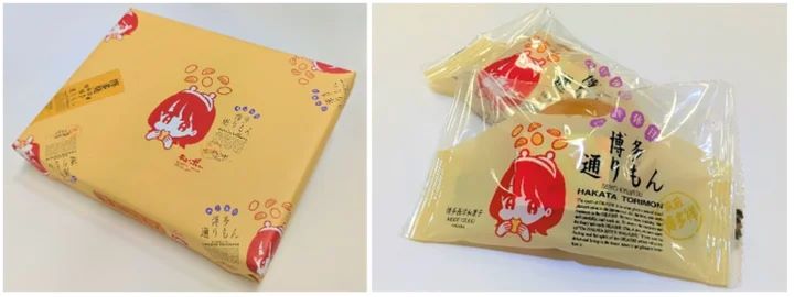 「博多通りもん」と「キューポちゃん」コラボパッケージ