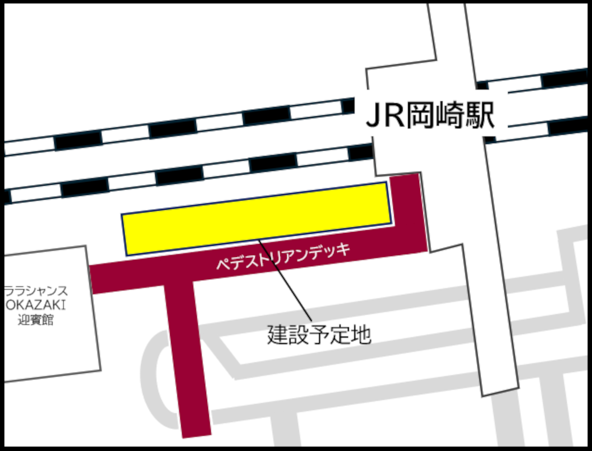 駅広場のバスロータリーとペデストリアンデッキに接続